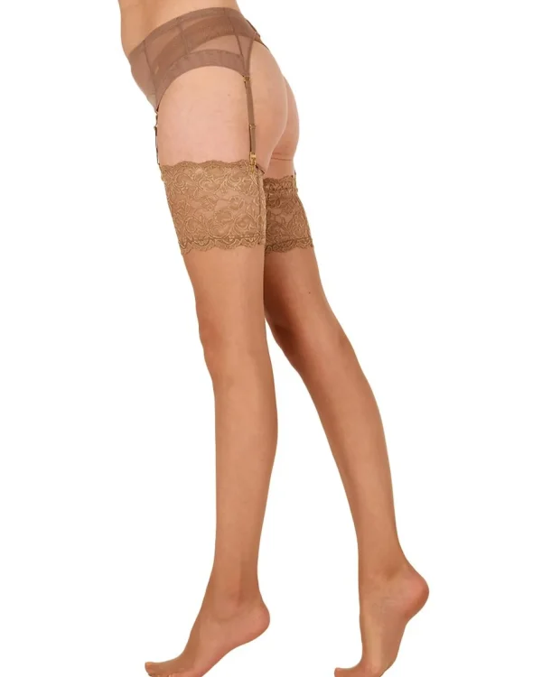 Aristoc Hold Ups & Stockings | 10 Denier Lace Top Stockings - Nude