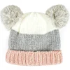 Kids * Baby Chenille Striped Hat With Pom Pom Ears