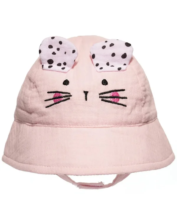 Kids Snuggle Shop Baby Cotton Bucket Hat - Pink Cat