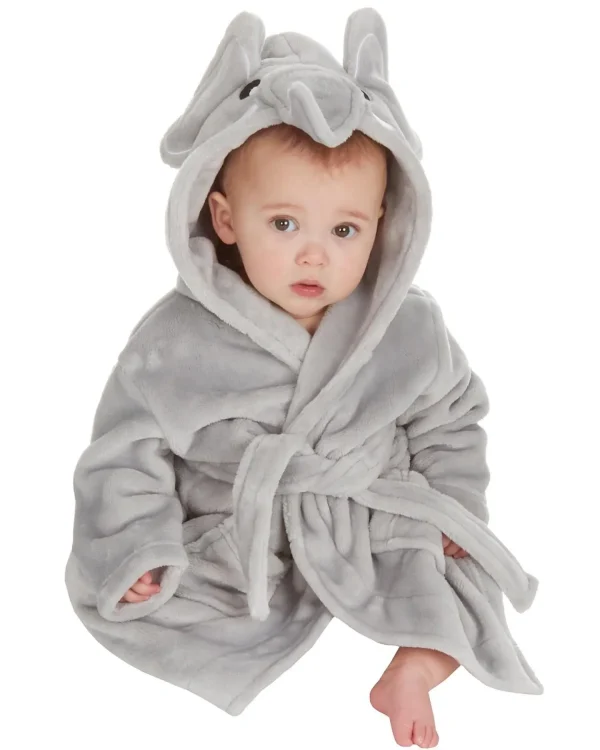 Kids Babytown Baby Elephant Face Fleece Robe
