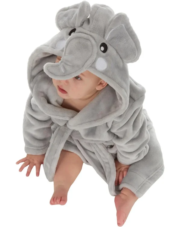Kids Babytown Baby Elephant Face Fleece Robe