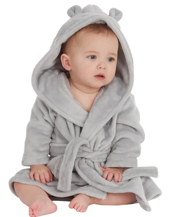 Kids Babytown Baby Elephant Fleece Robe - Grey