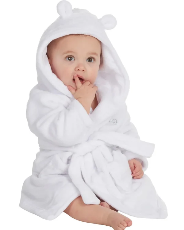 Kids Babytown Baby Elephant Fleece Robe - White