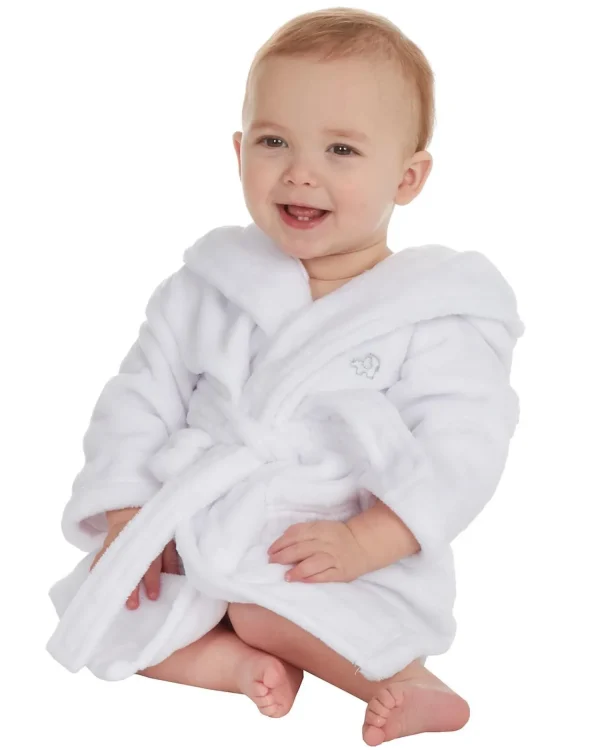 Kids Babytown Baby Elephant Fleece Robe - White