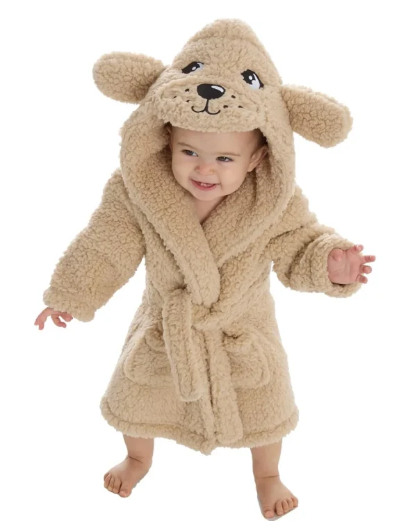 Kids Babytown Baby Puppy Sherpa Fleece Dressing Gown