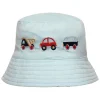 Kids Snuggle Shop Baby Reversible Cotton Bucket Hat - Blue Cars