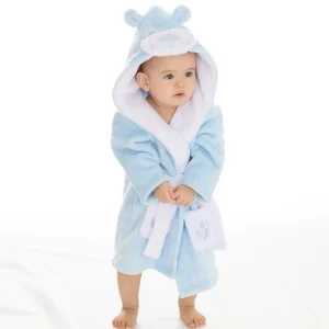 Kids Babytown Baby Teddy Fleece Robe - Blue
