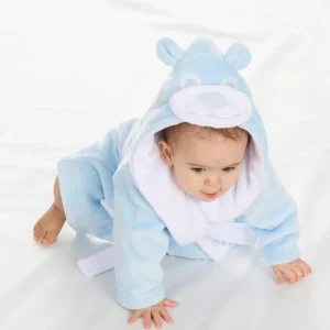 Kids Babytown Baby Teddy Fleece Robe - Blue