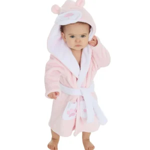 Kids Babytown Baby Teddy Fleece Robe - Pink
