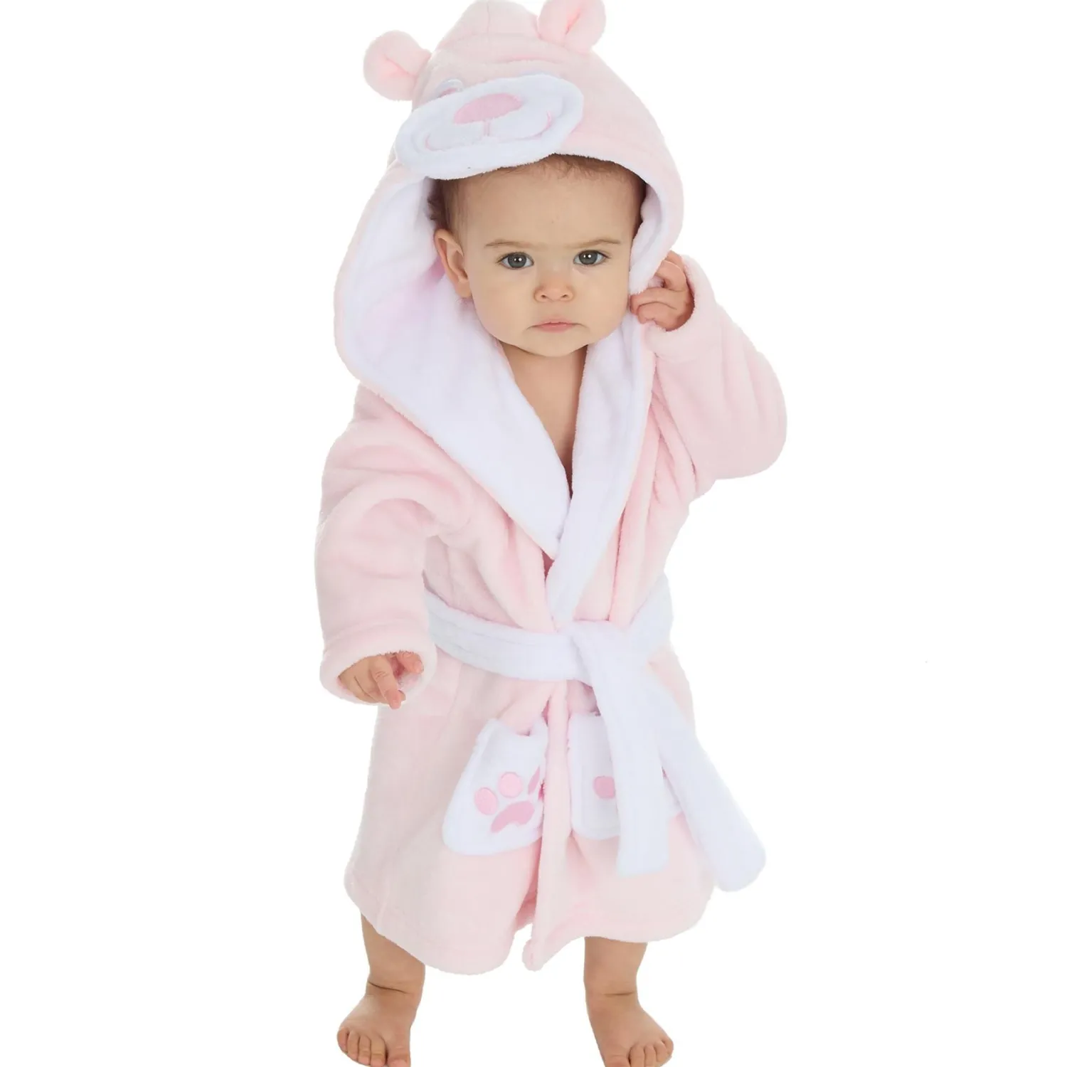 baby_teddy_fleece_robe__p_3.webp Kids Babytown Baby Teddy Fleece Robe - Pink