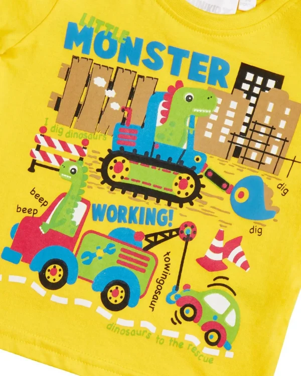 Kids Babytown Baby Yellow Monsters Short Sleeve T-Shirt