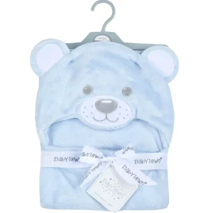 Kids Babytown Blue Teddy Bear Hooded Blanket
