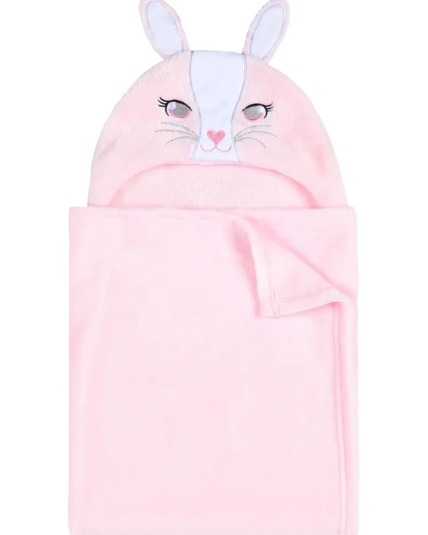 Kids Babytown Pink Bunny Hooded Blanket