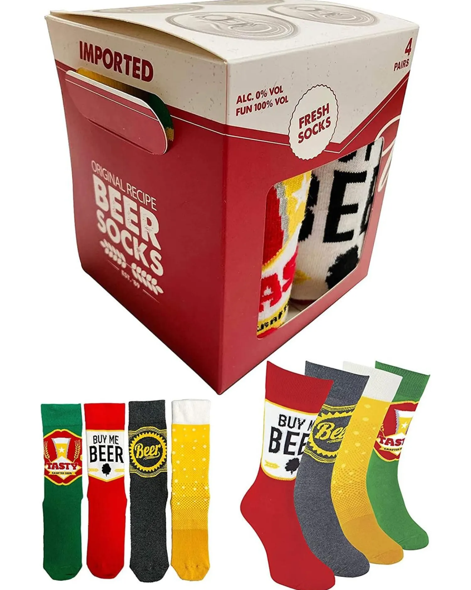boxt_socks_mens__pack_bee_1.webp Men BOXT Socks Mens 4 Pack Beer Gift Set