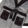 Kids 4Kidz Boys Contrast Hooded Dressing Gown - Grey