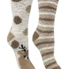 Bramble Socks | 2 Pack Cream Deer Fluffy Socks