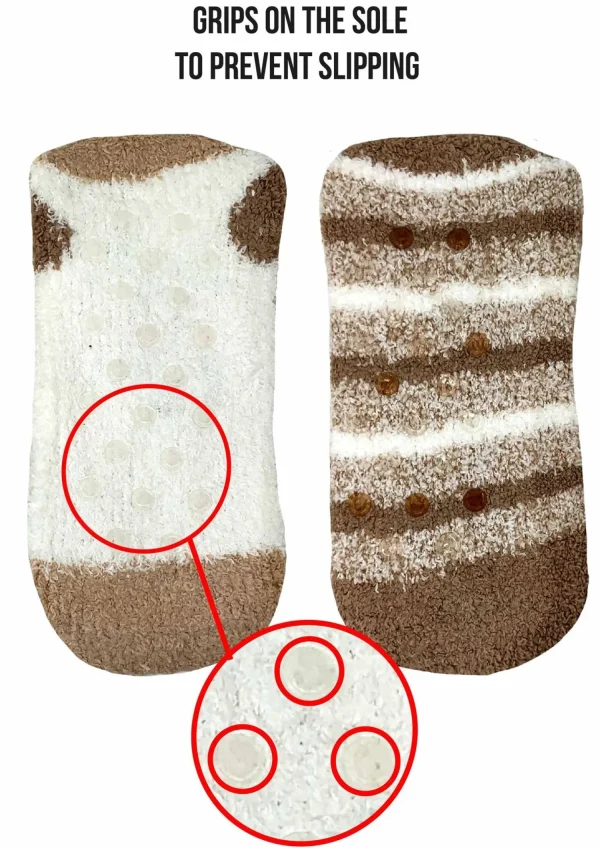 Bramble Socks | 2 Pack Cream Deer Fluffy Socks
