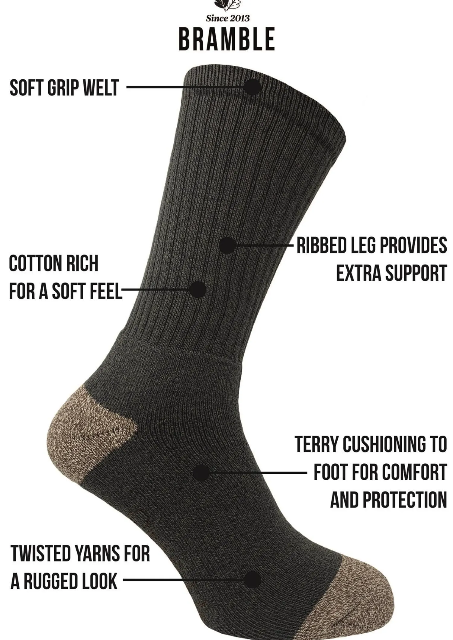 bramble_mens__pack_all_te_0-2.webp Men Bramble Mens 3 Pack All Terrain Socks - Brown