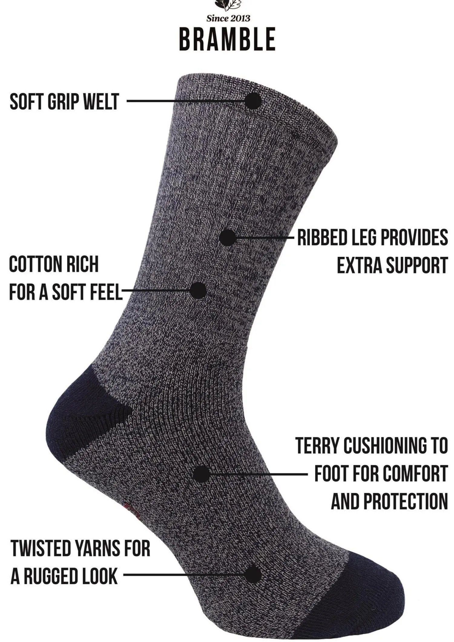 bramble_mens__pack_all_te_0.webp Men Bramble Mens 3 Pack All Terrain Socks - Blue