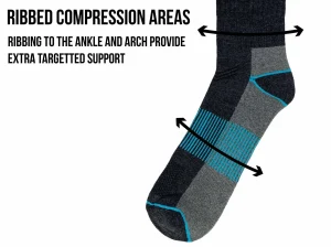 Men Bramble Mens 3 Pack Lightweight Hiker Socks - Grey/Neon