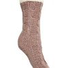 Bramble Socks | Pink Chunky Sequin Knit Slipper Socks