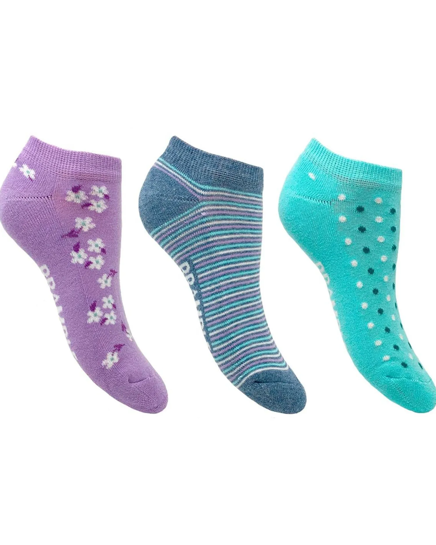 bramble_womens__pack_flor_1.webp Bramble Socks | Womens 3 Pack Floral Trainer Socks