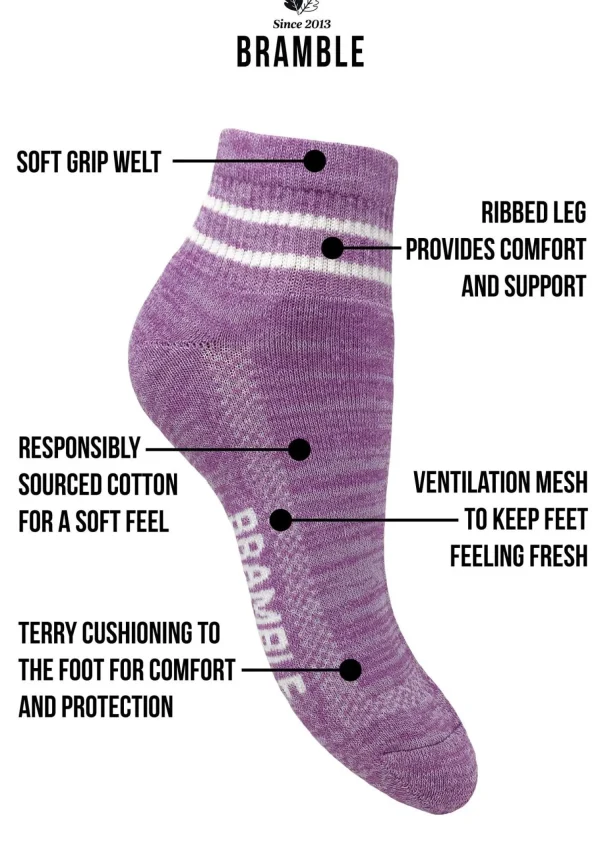 Bramble Socks | Womens 3 Pack Low Cut Multicoloured Trail Socks