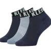 Men Calvin Klein Mens 3 Pack Logo Cuff Quarter Socks - Navy