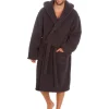 Men Cargo Bay Borg Fleece Dressing Gown - Charcoal