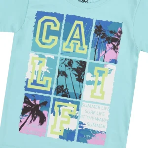 Kids Cargo Bay Boys Aqua Short Sleeve T-Shirt