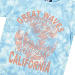 Kids Cargo Bay Boys Blue Tie Dye Short Sleeve T-Shirt