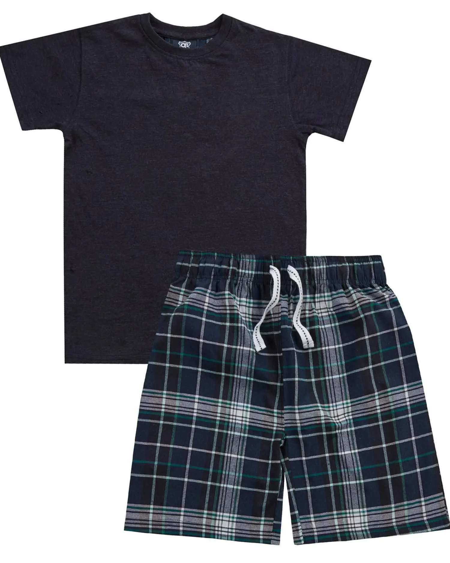 cargo_bay_boys_check_shor_0-2.webp Kids Cargo Bay Boys Check Short Pyjamas - Navy