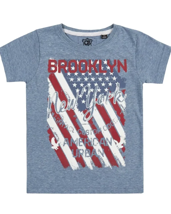 Kids Cargo Bay Boys Denim Short Sleeve T-Shirt