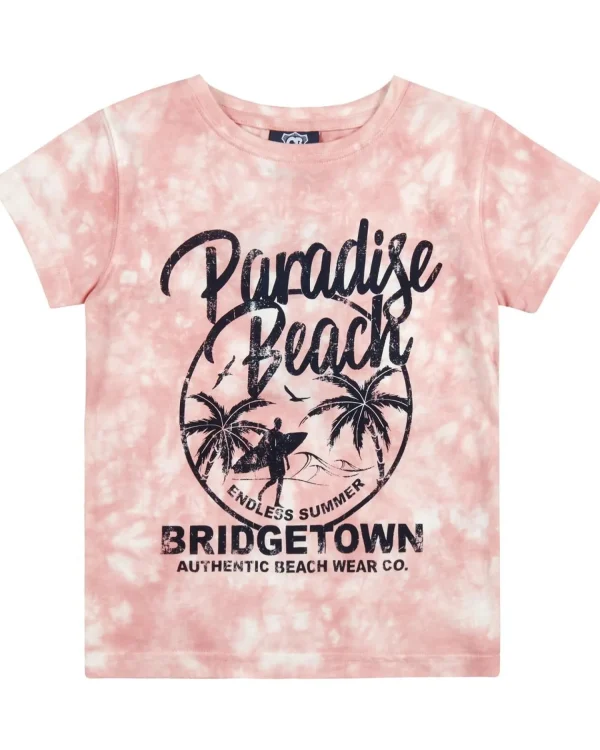 Kids Cargo Bay Boys Pink Tie Dye Short Sleeve T-Shirt