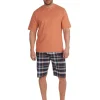 Men Cargo Bay Check Short Pyjamas - Orange