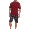 Men Cargo Bay Check Short Pyjamas - Burgundy