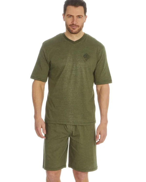 Men Cargo Bay Jersey Pyjamas - Khaki