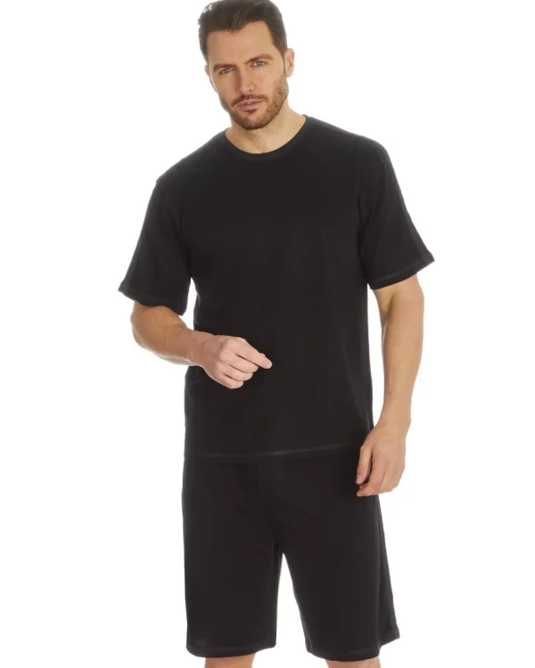 Men Cargo Bay Jersey Short Pyjamas - Black