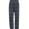 Men Cargo Bay Microfleece Check Lounge Pants - Denim