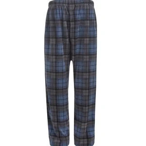 Men Cargo Bay Microfleece Check Lounge Pants - Denim