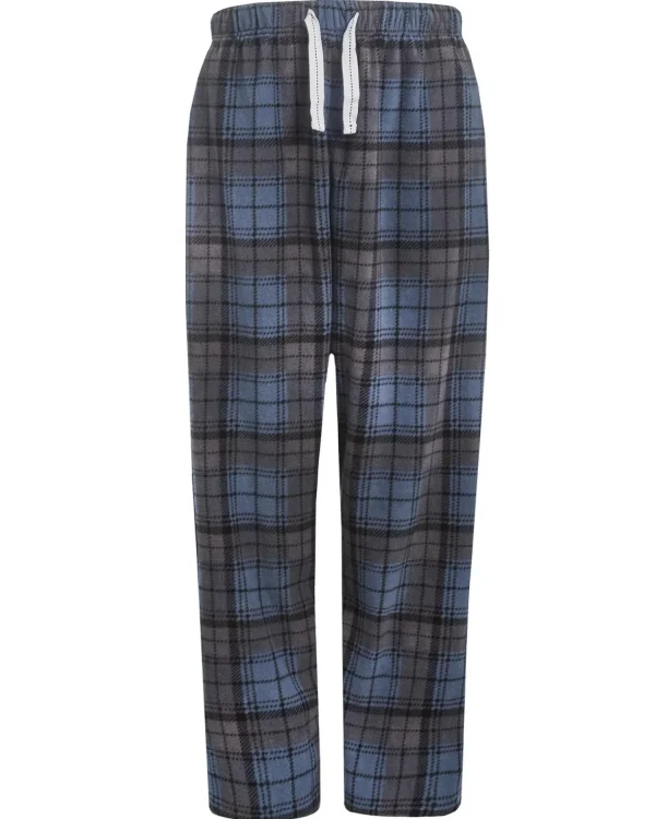 Men Cargo Bay Microfleece Check Lounge Pants - Denim