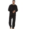 Men Cargo Bay Polished Fleece Pyjamas - Black