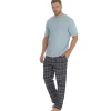 Men Cargo Bay Short Sleeve Check Pyjamas - Denim