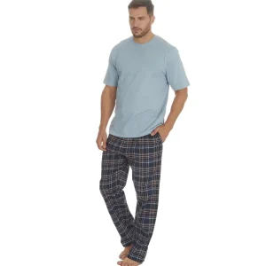 Men Cargo Bay Short Sleeve Check Pyjamas - Denim