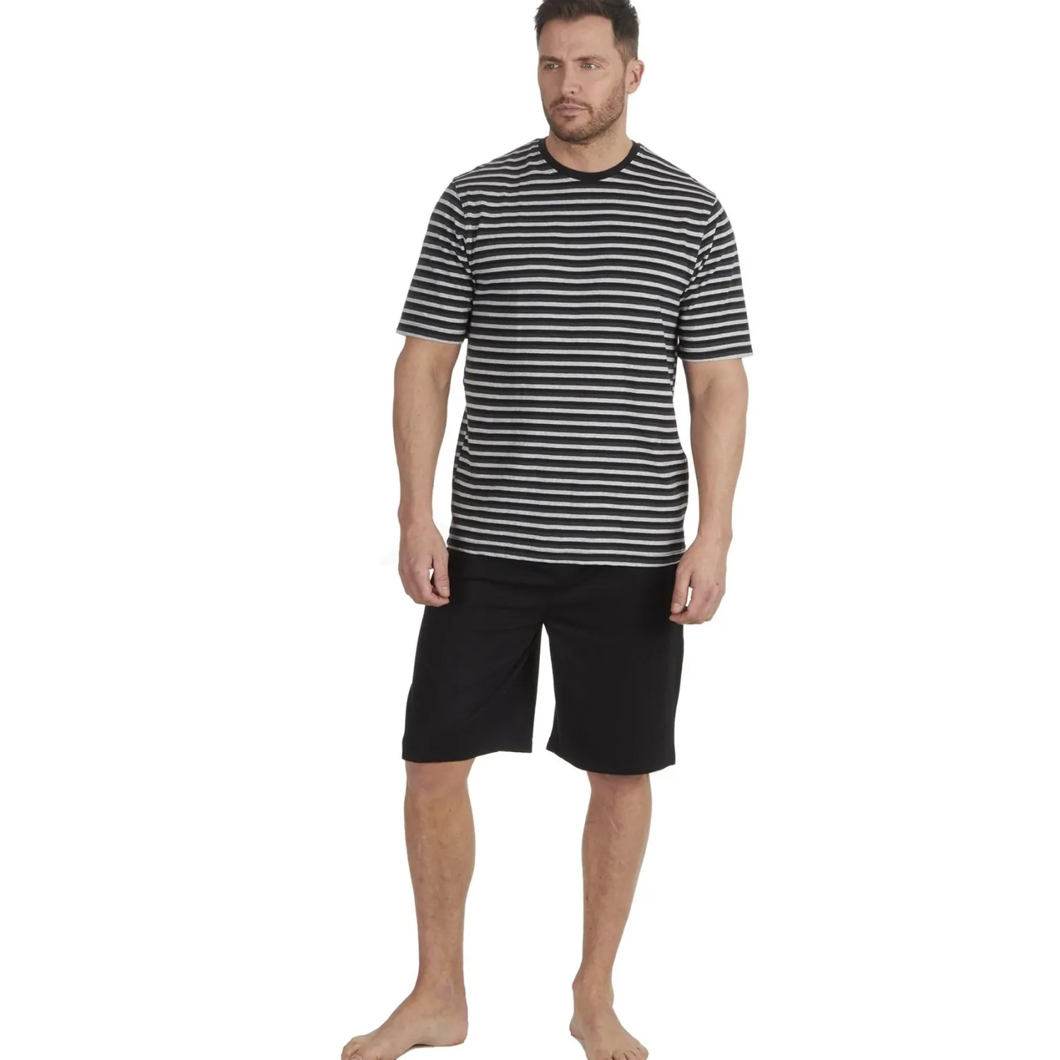 cargo_bay_striped_short_j_0.webp Men Cargo Bay Striped Short Jersey Pyjamas - Grey