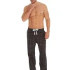 Men Cargo Bay Woven Check Lounge Pants - Black