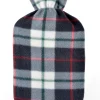* Check Print Hot Water Bottle - Black