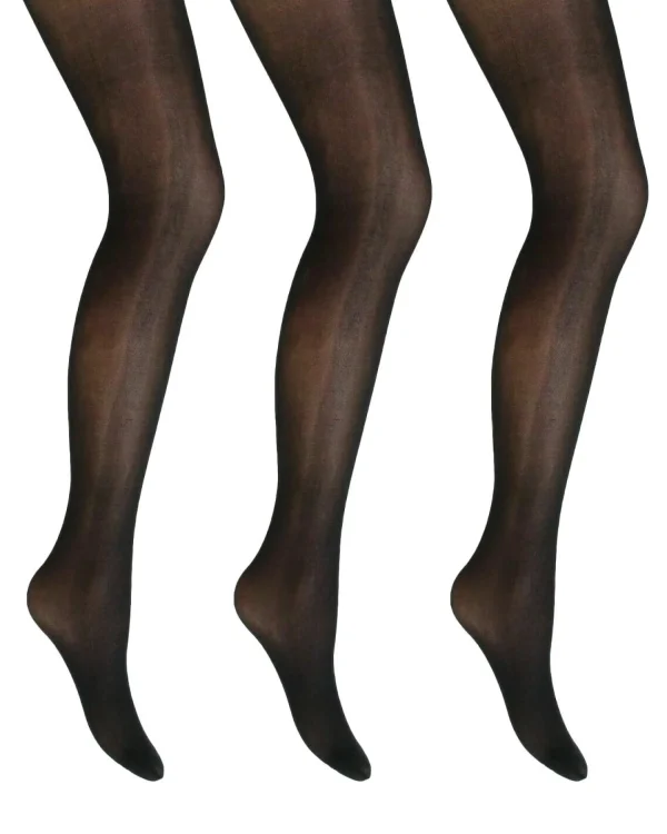 Cindy Tights | 3 Pack 20 Denier Ladder Resist Tights - Black