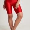 * Shorts & Skirts | Classic Shiny Lycra Cycling Shorts - Red