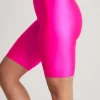 * Shorts & Skirts | Classic Shiny Lycra Cycling Shorts - Neon Pink